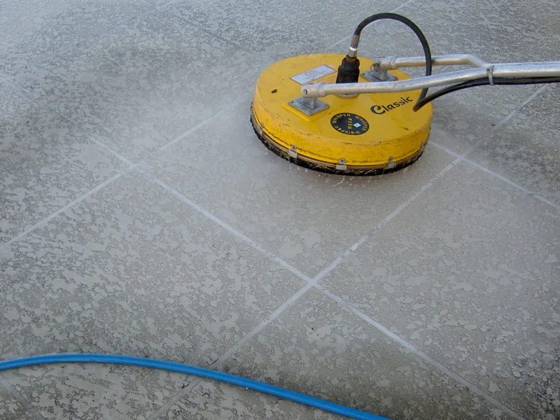 Floor power washing